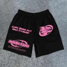 Vintage Print Street Casual Sports Shorts