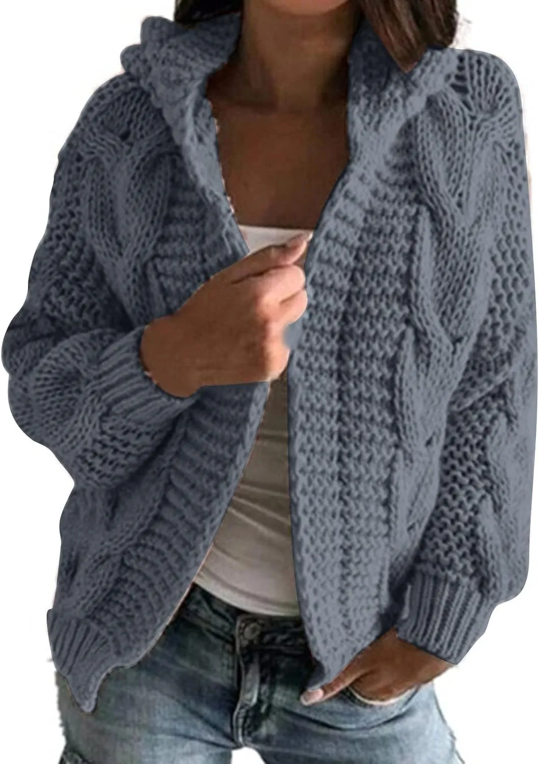 Women Oversized Cardigan Sweaters Trendy Casual Long Batwing Sleeve Warm Chunky Knit Soft Drape Open Front Winter Coats