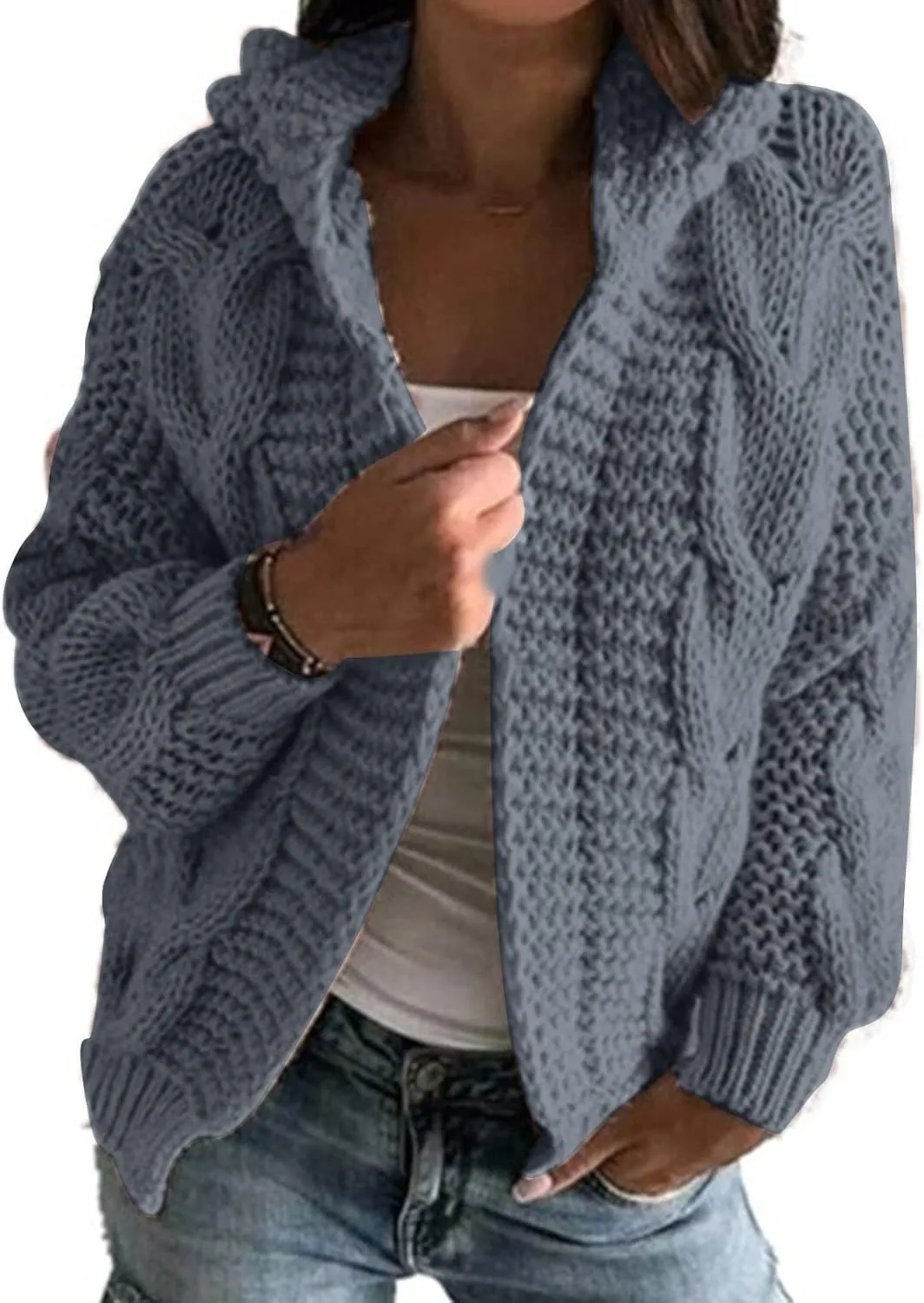 Women Oversized Cardigan Sweaters Trendy Casual Long Batwing Sleeve Warm Chunky Knit Soft Drape Open Front Winter Coats