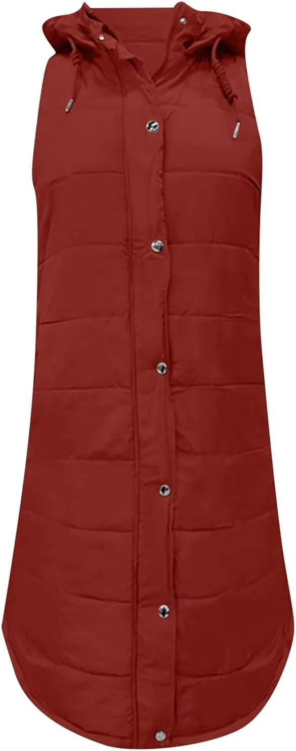 Women's Puffer Jacket Packable Quilted Lightweight Down Parka Plus Size Long Puffy Jacket Light Jacket With Hood