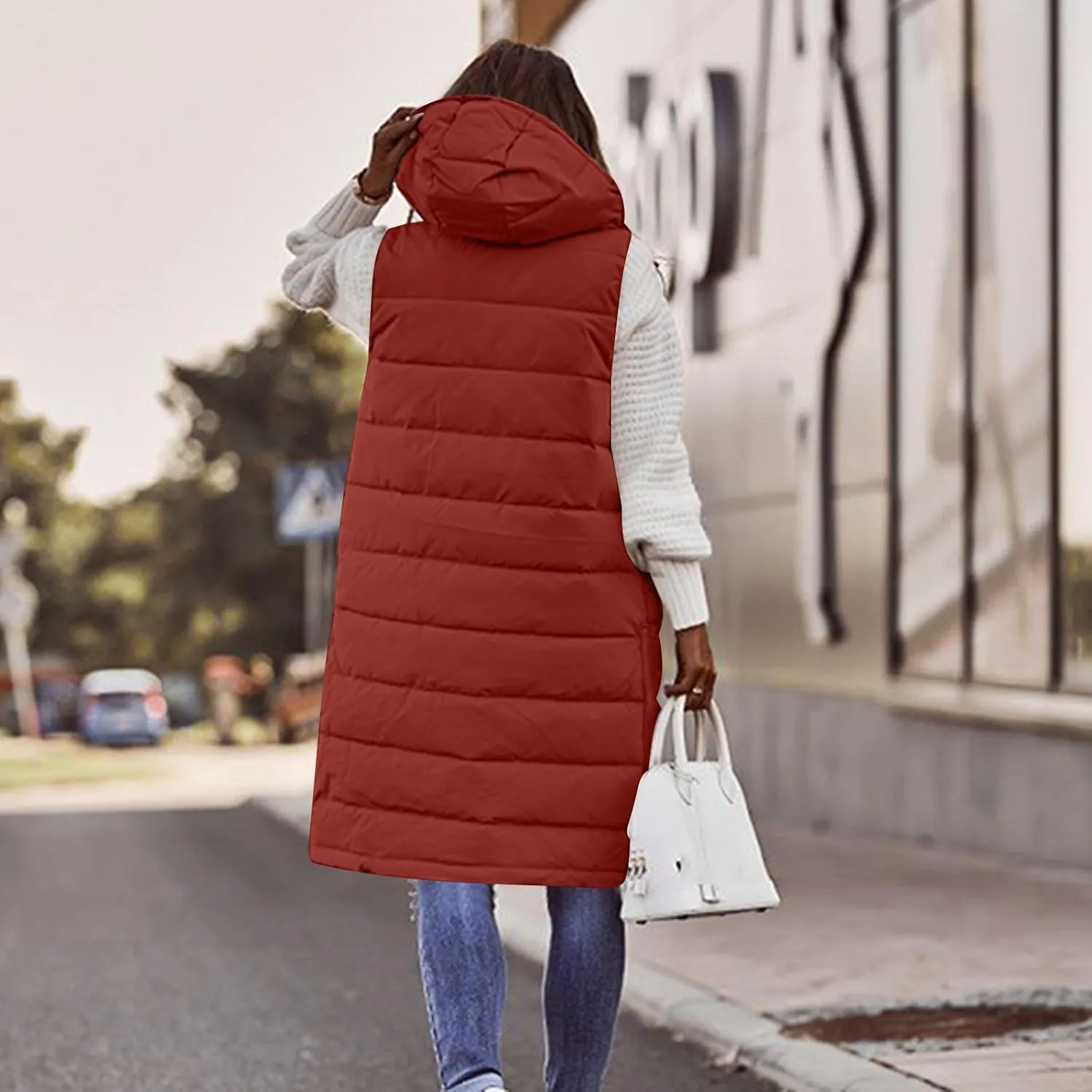 Women's Puffer Jacket Packable Quilted Lightweight Down Parka Plus Size Long Puffy Jacket Light Jacket With Hood