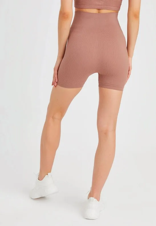 Women's Seamless Sports Shorts brown