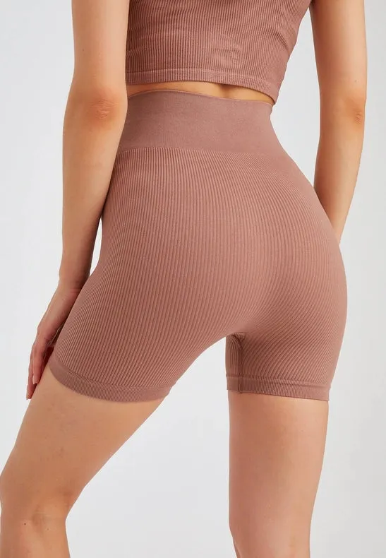Women's Seamless Sports Shorts brown