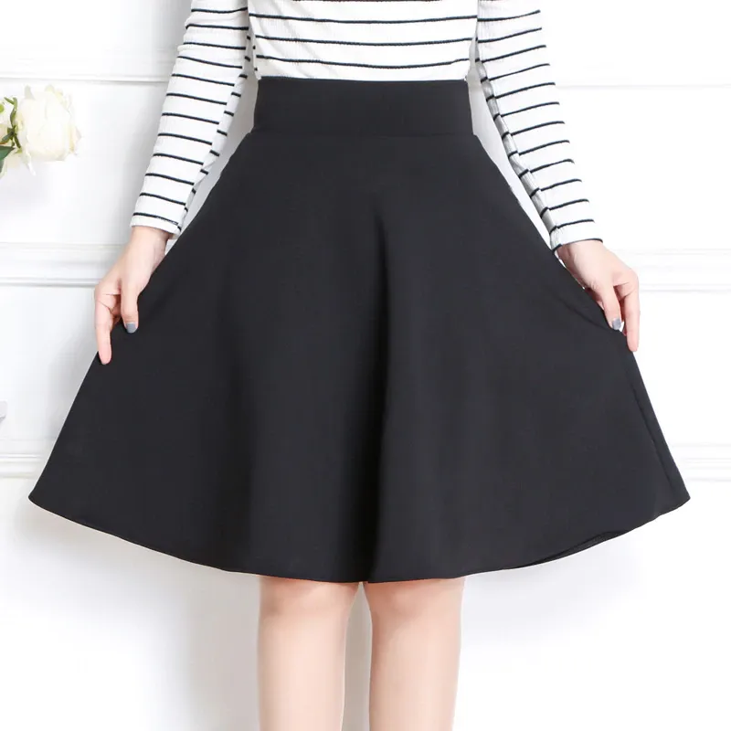 Women's Summer Casual A-Line High-Waist Pleated Midi Skirt