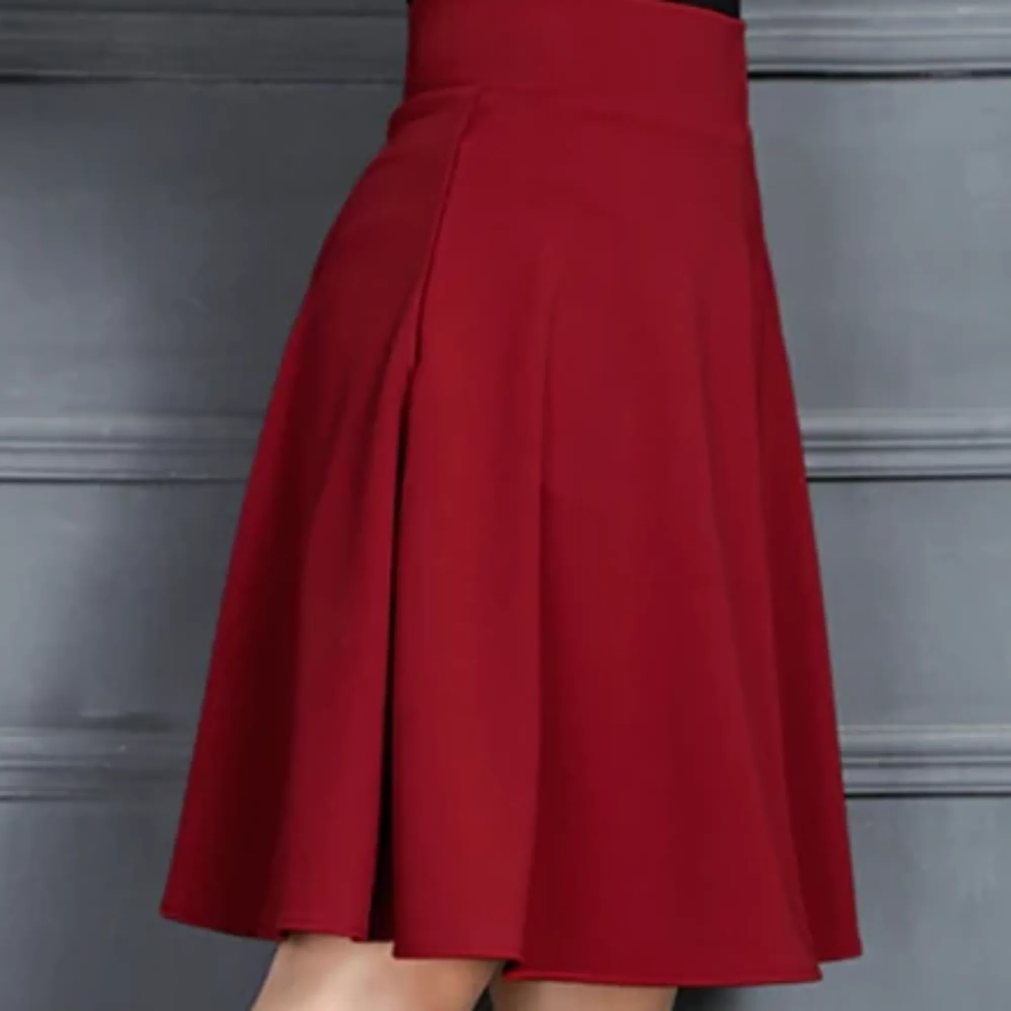 Women's Summer Casual A-Line High-Waist Pleated Midi Skirt