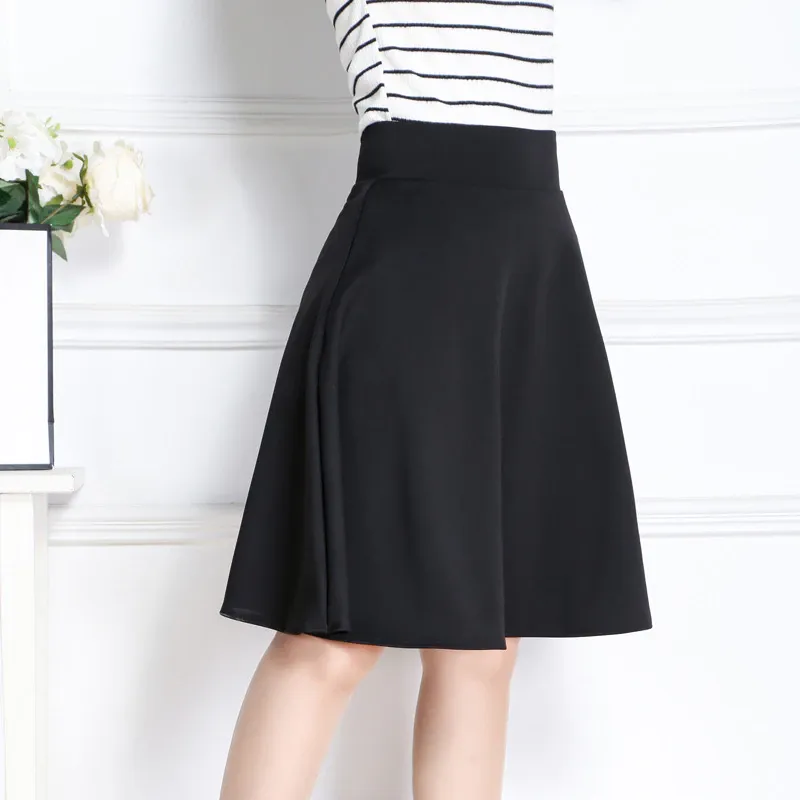 Women's Summer Casual A-Line High-Waist Pleated Midi Skirt