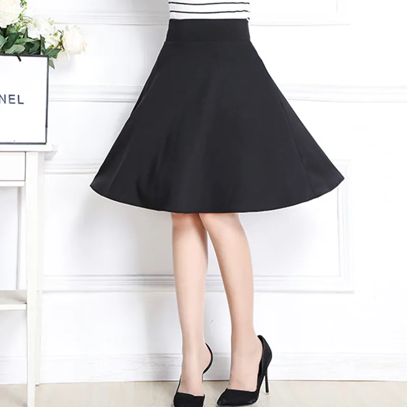 Women's Summer Casual A-Line High-Waist Pleated Midi Skirt